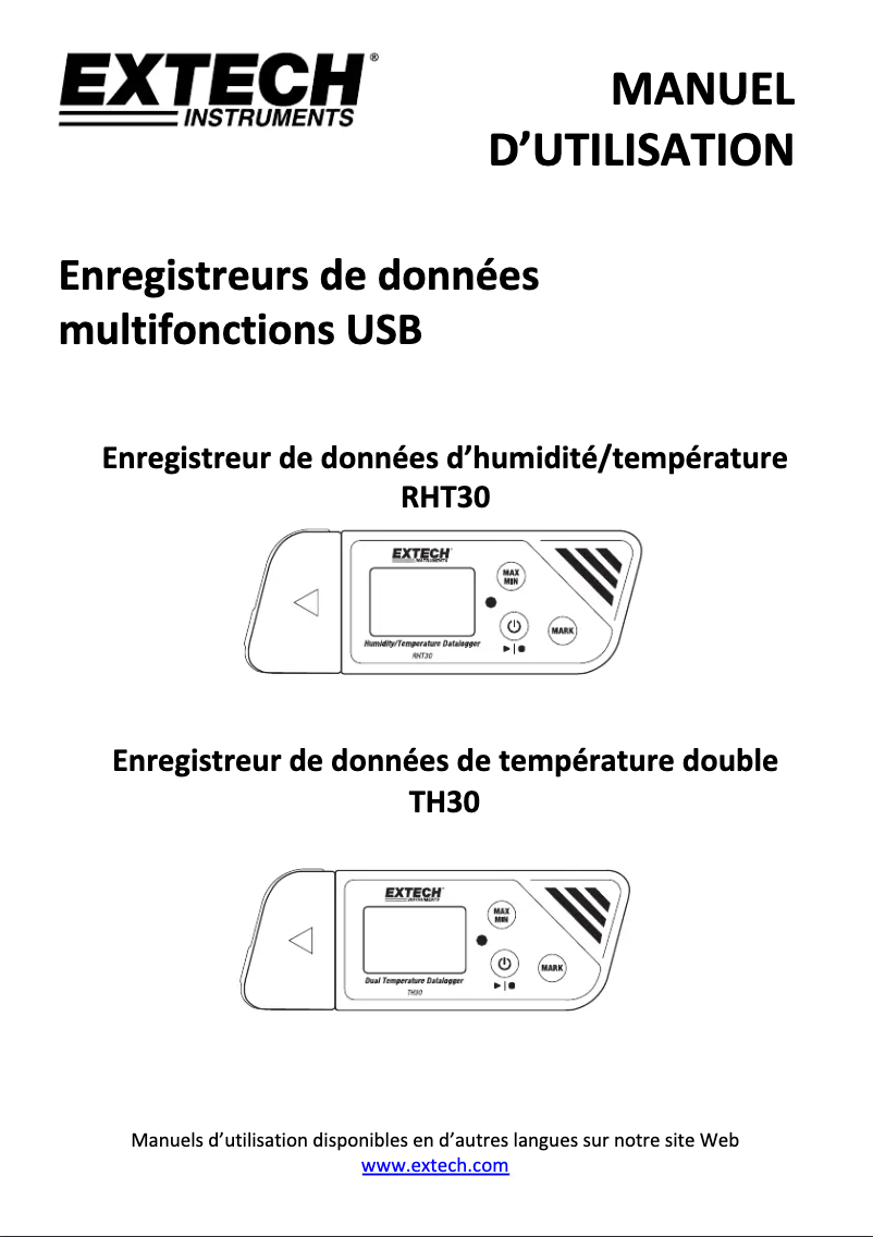 Página 1 del manual Manual de usuario Extech RHT30
