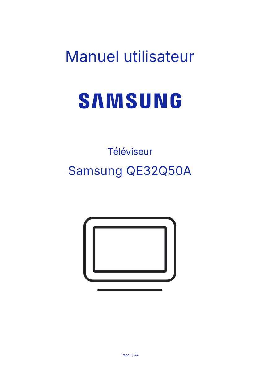 Image de la première page du manuel de l'appareil QE32Q50A