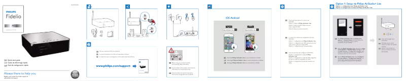 Page n°1 - Guide de démarrage rapide Philips Fidelio AW1000