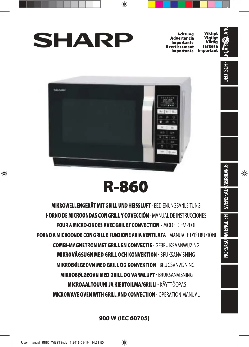 Image de la première page du manuel de l'appareil R-860
