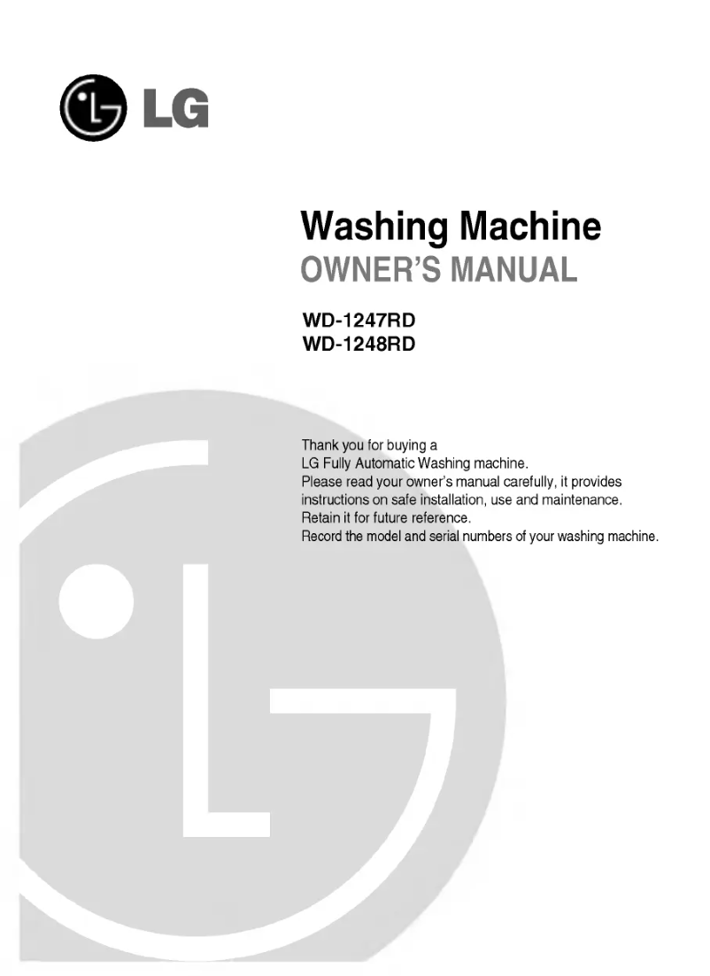 Page n°1 - Manuel utilisateur LG WD-1248RD