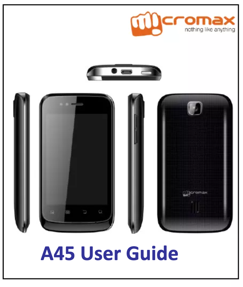 Page 1 de la notice Manuel utilisateur Micromax SuperFone Punk A45