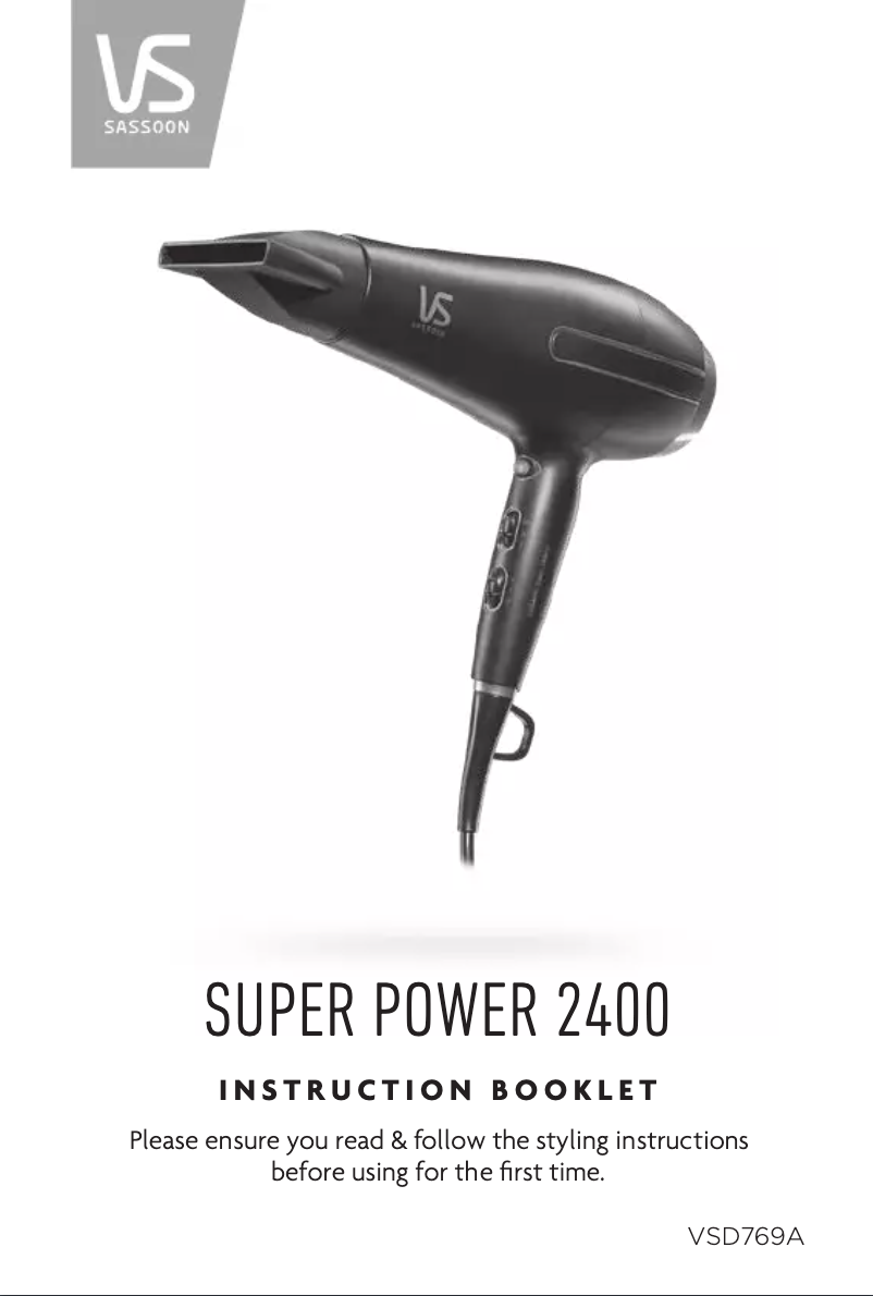 Image de la première page du manuel de l'appareil Super Power 2400 VSD769A