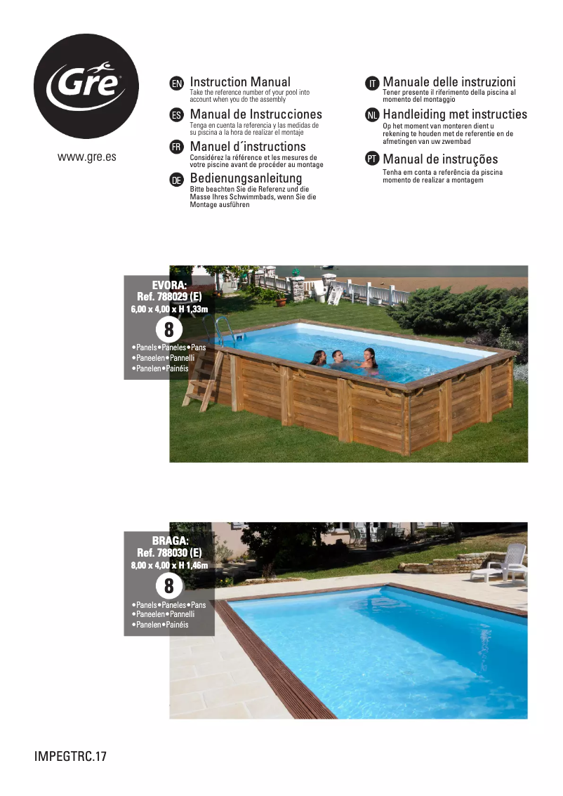 Page 1 de la notice Manuel utilisateur Gre 788029E