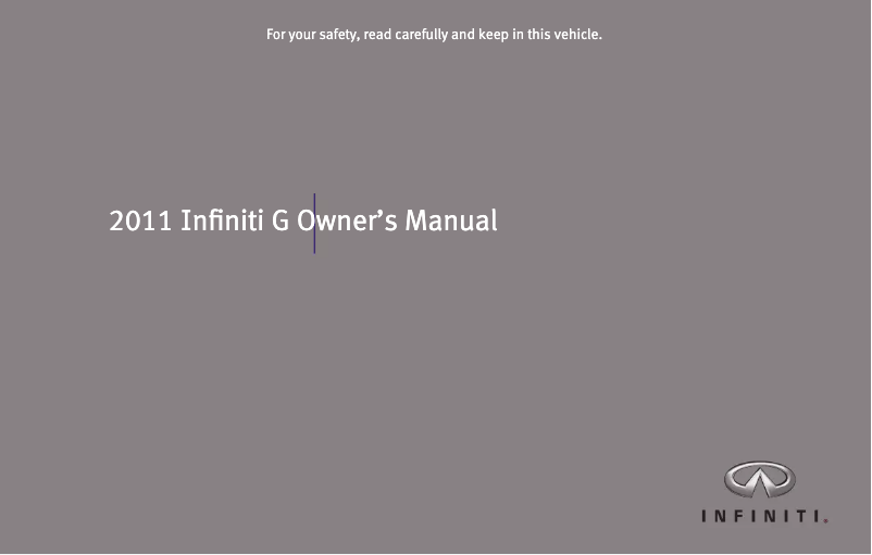 Page 1 de la notice Manuel utilisateur Infiniti G (2011)
