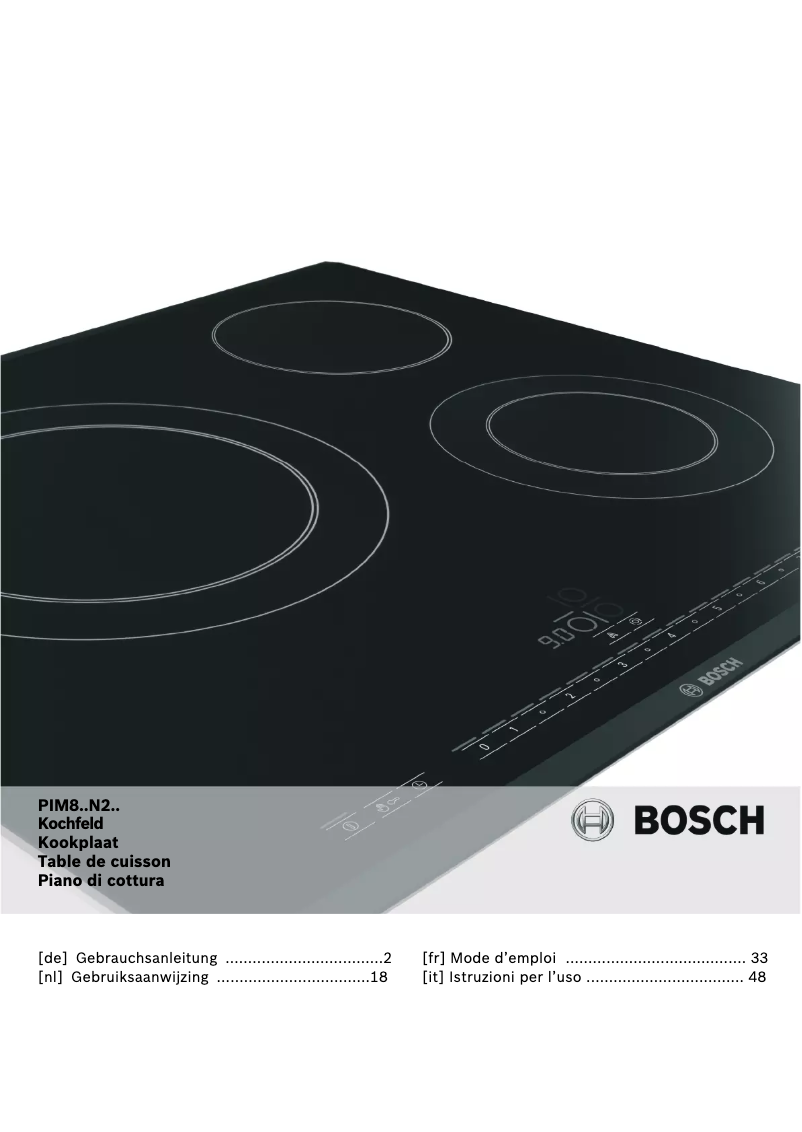 Page n°1 - Manuel utilisateur Bosch PIM875N24E