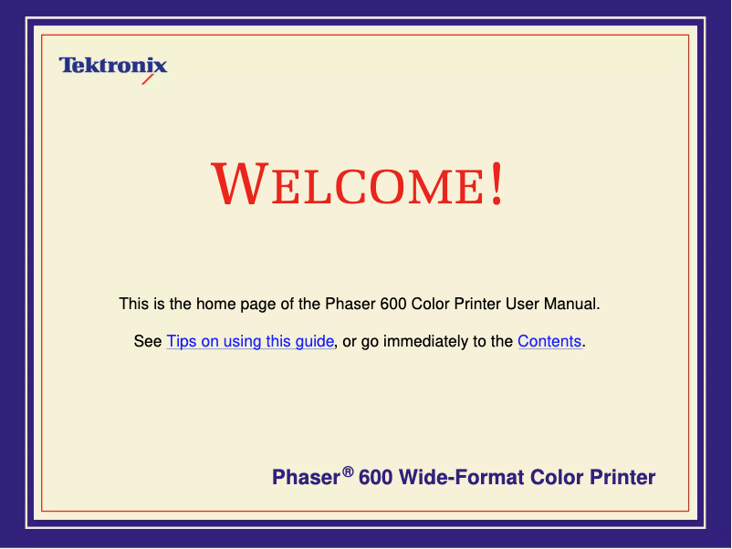 Page n°1 - Manuel utilisateur Xerox Phaser 600