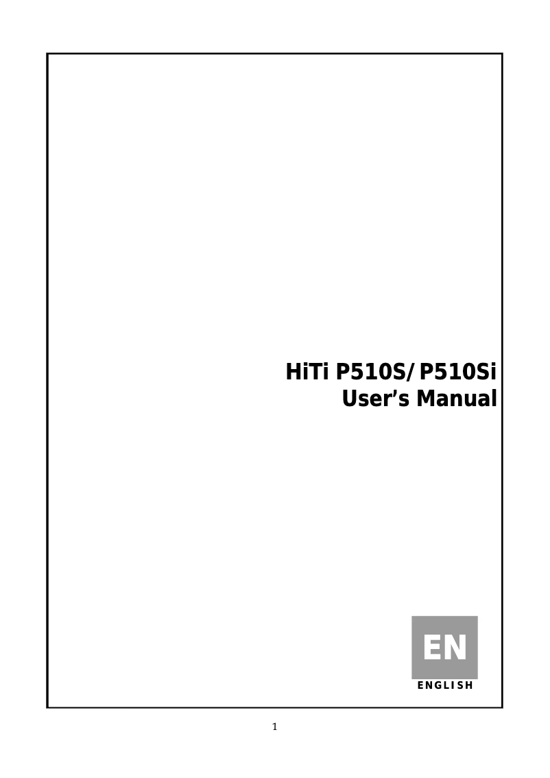 Image de la première page du manuel de l'appareil P510Si