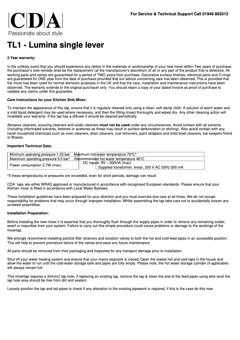 Página 1 del manual Manual de usuario CDA TL1BNI