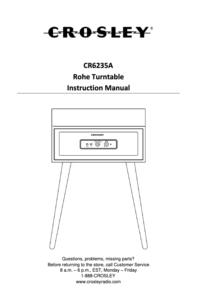 Image de la première page du manuel de l'appareil Rohe CR6235A