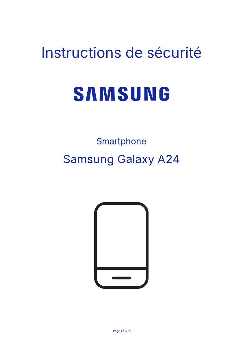 Image de la première page du manuel de l'appareil Galaxy A24