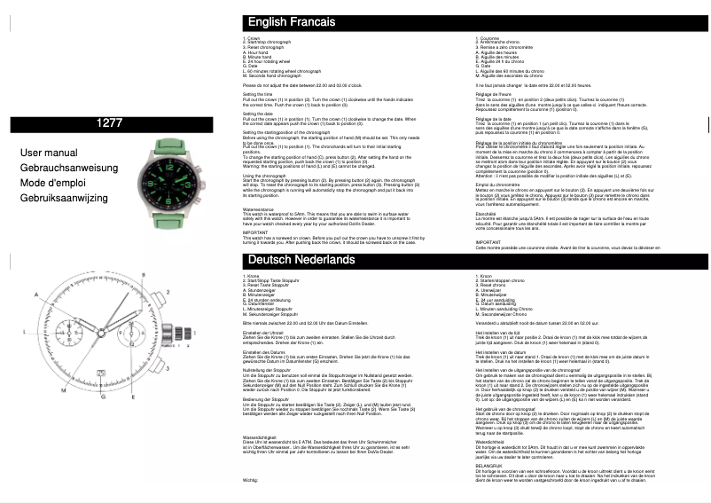 Page 1 de la notice Manuel utilisateur Davis 1277