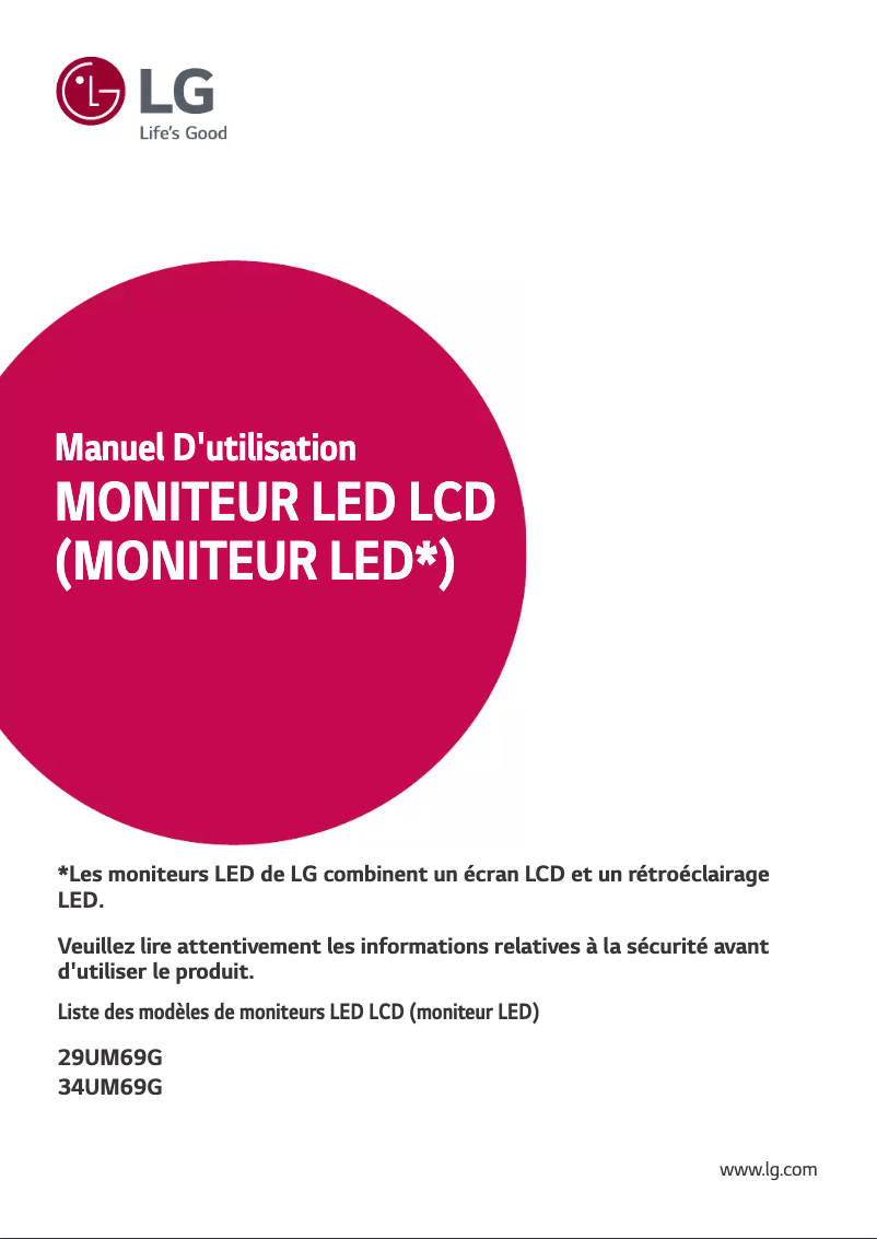 Image de la première page du manuel de l'appareil 34UM69G-B