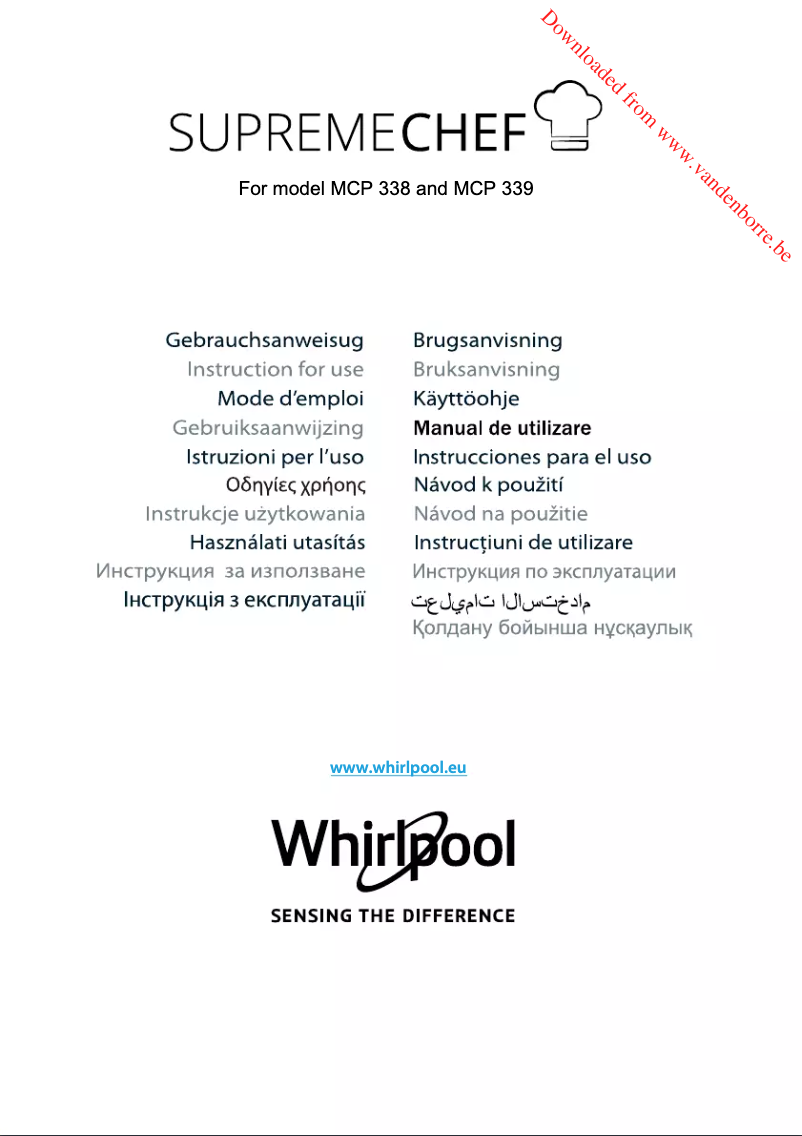 Page 1 de la notice Manuel utilisateur Whirlpool MWP 339 SB