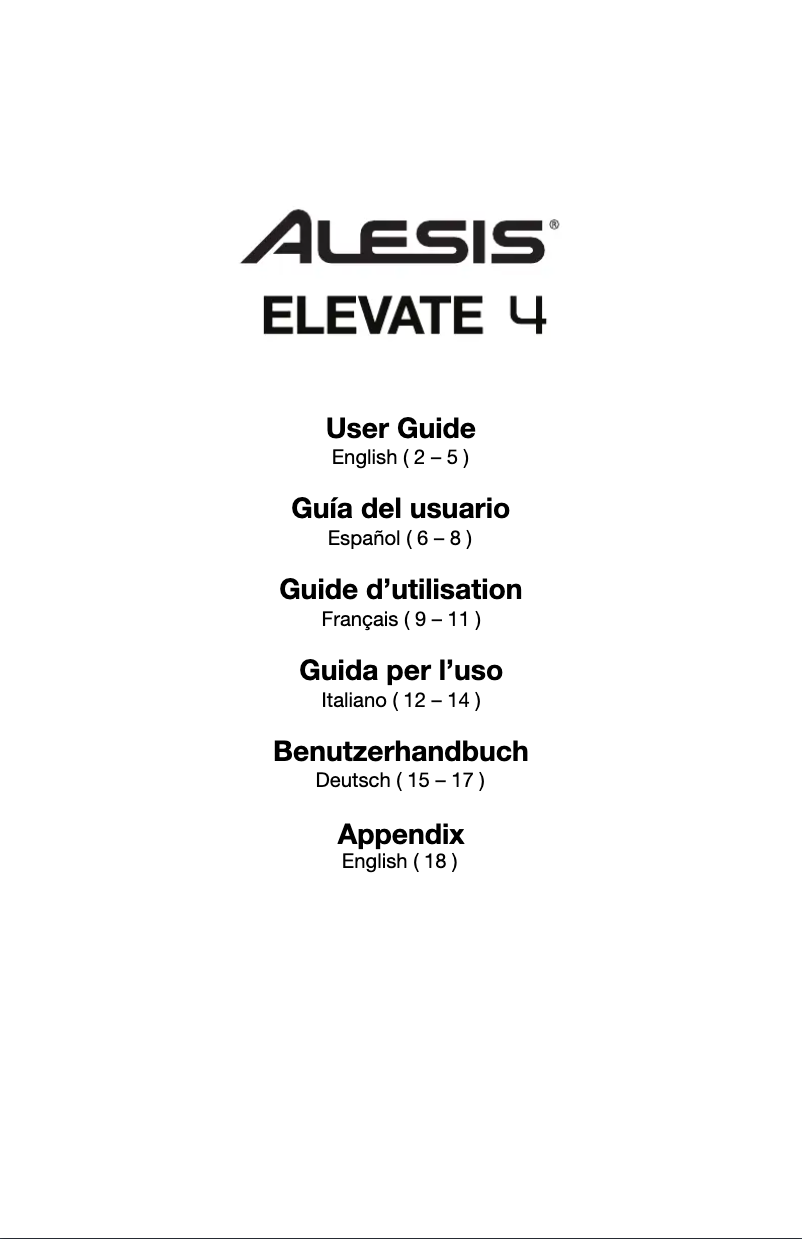 Image de la première page du manuel de l'appareil Elevate 4