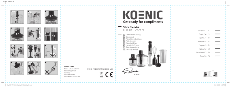 Page 1 de la notice Manuel utilisateur Koenic KHB-TR 102424 M