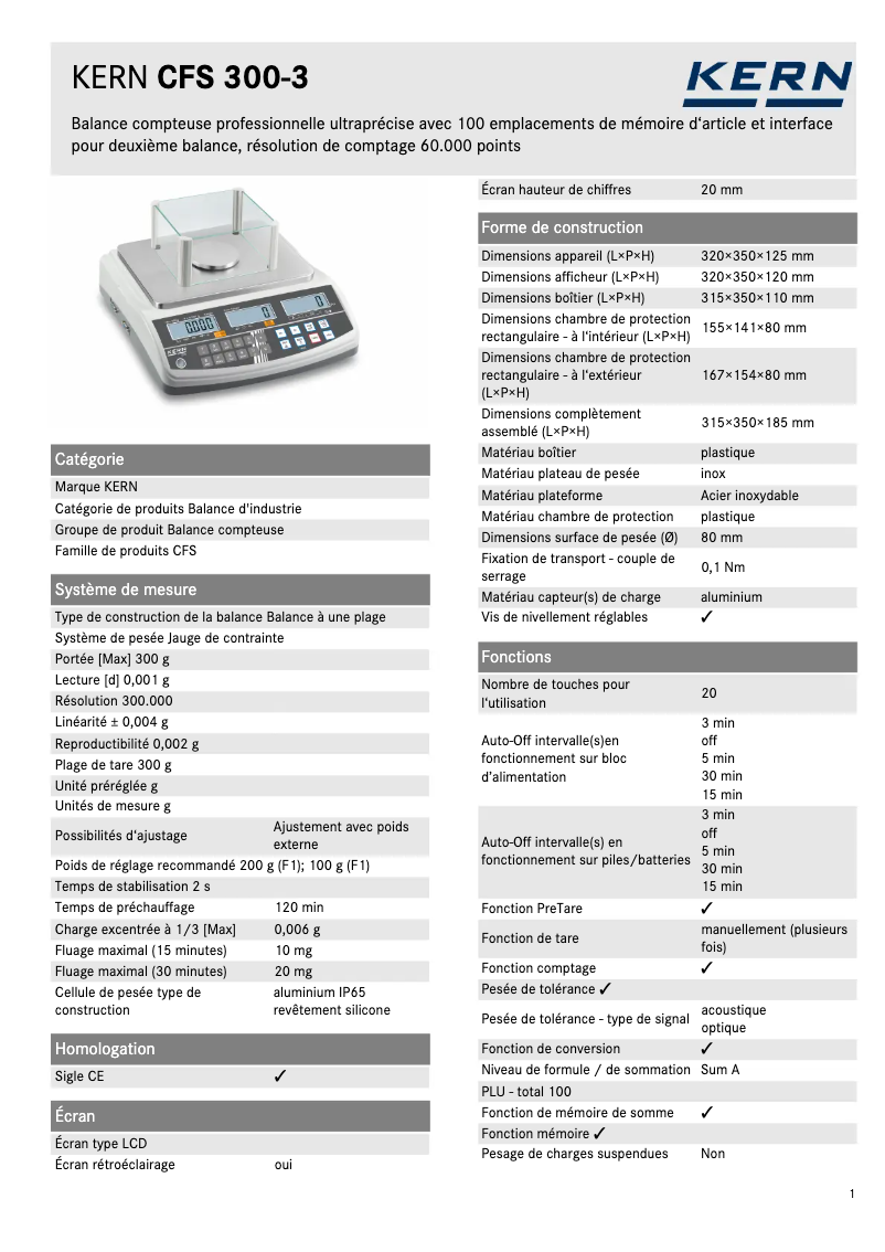 Image de la première page du manuel de l'appareil CFS 300-3