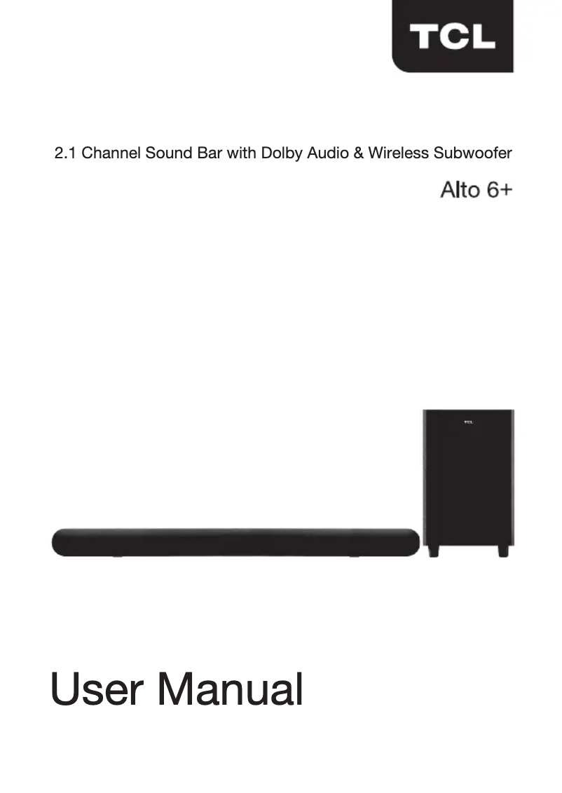 Page n°1 - Manuel utilisateur TCL TS3100