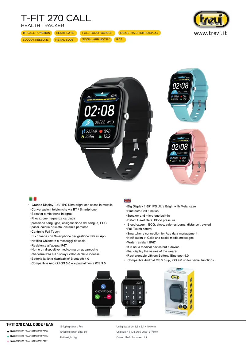 Image de la première page du manuel de l'appareil T-Fit 270 Call