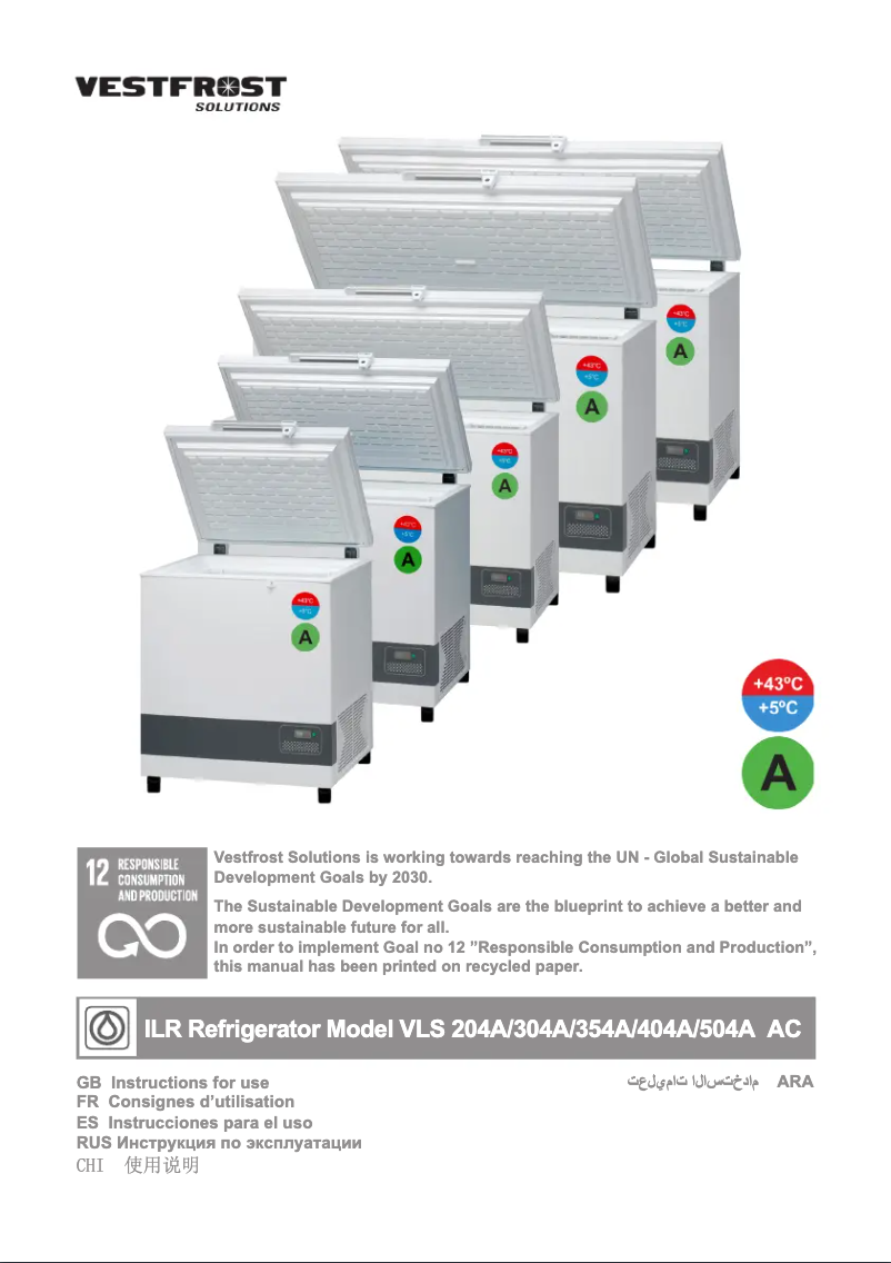 Page n°1 - Manuel utilisateur Vestfrost VLS 204A AC