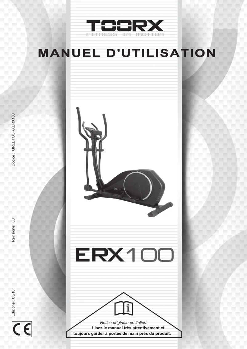 Image de la première page du manuel de l'appareil ERX-100