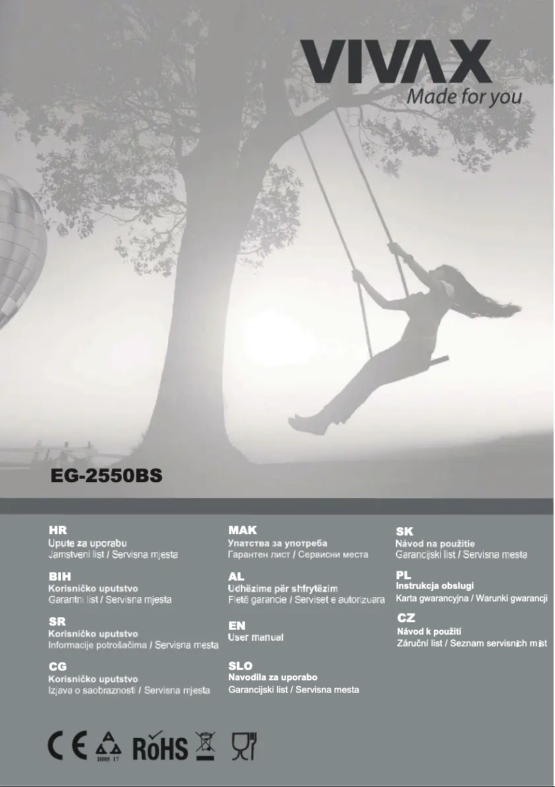 Página 1 del manual Manual de usuario Vivax EG-2550BS