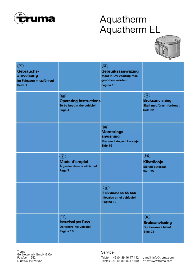 Página 1 del manual Manual de usuario Trumatic Aquatherm