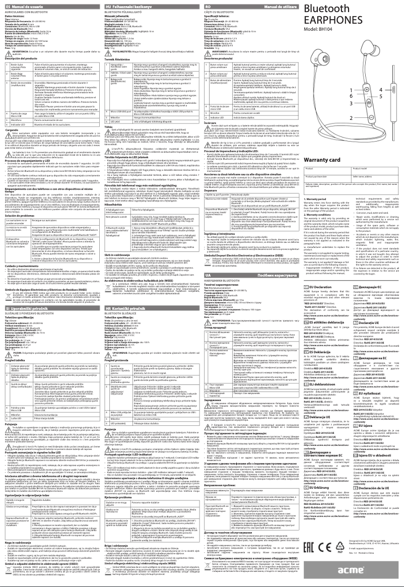 Image de la première page du manuel de l'appareil BH104