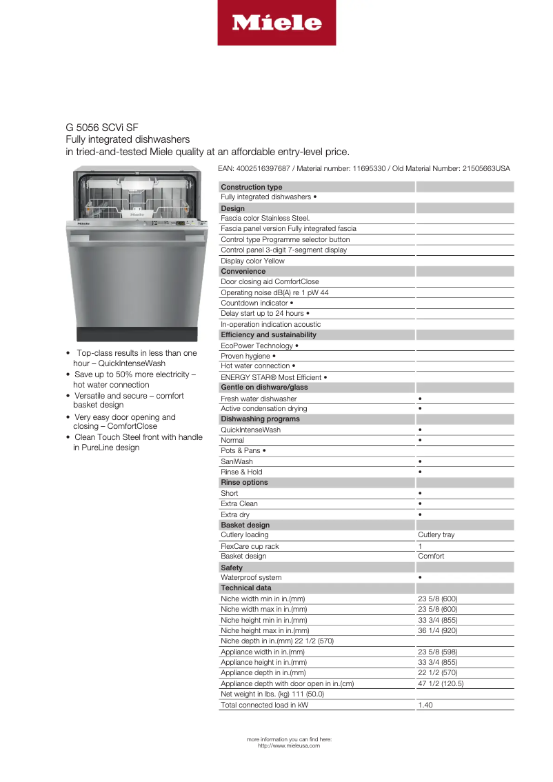 Image de la première page du manuel de l'appareil G 5056 SCVi SF