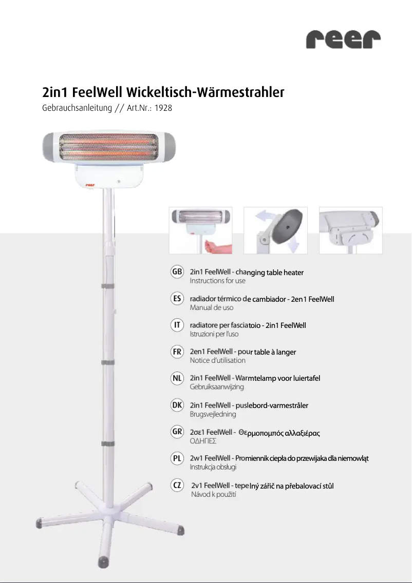 Page 1 de la notice Manuel utilisateur Reer HX-WA30