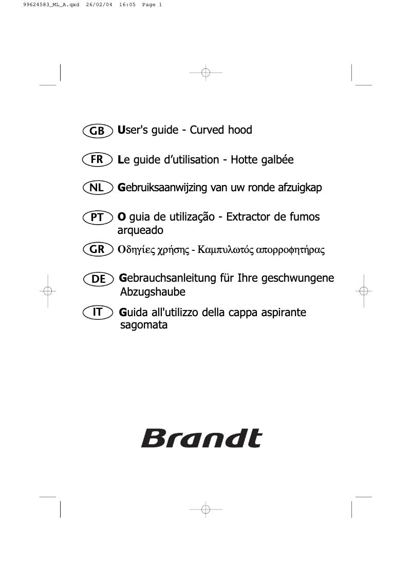 Page 1 de la notice Manuel utilisateur Brandt AD429B