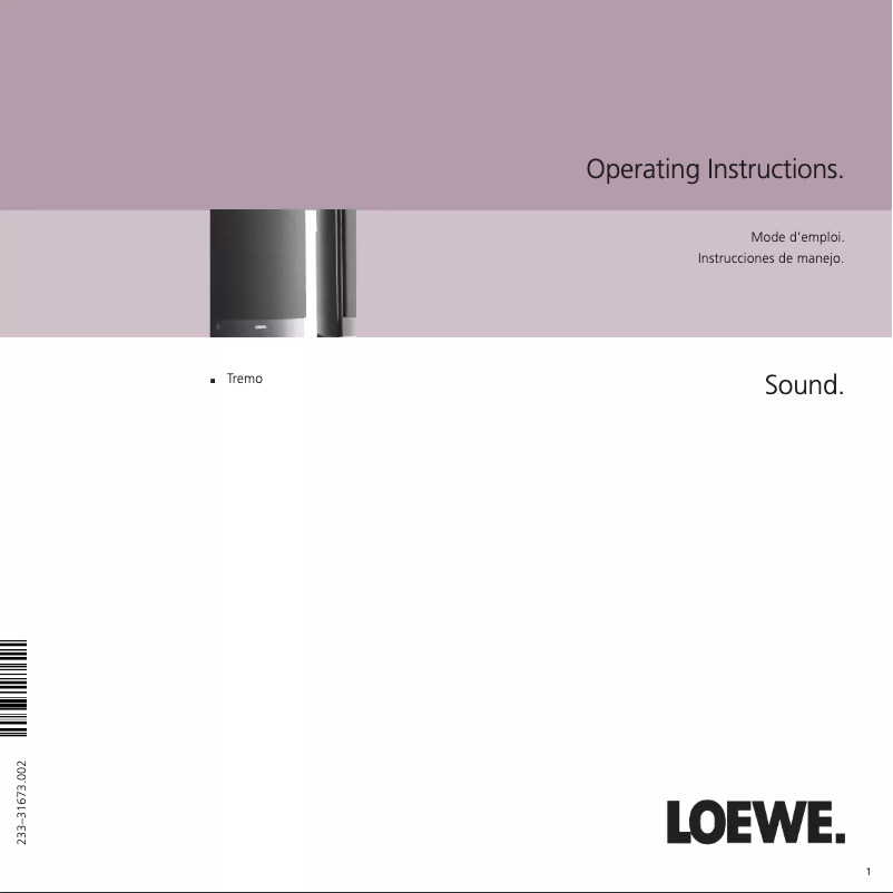 Page n°1 - Manuel utilisateur Loewe Tremo - auro 8116 DT