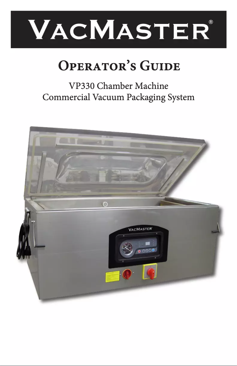 Page n°1 - Manuel utilisateur Vacmaster VP330