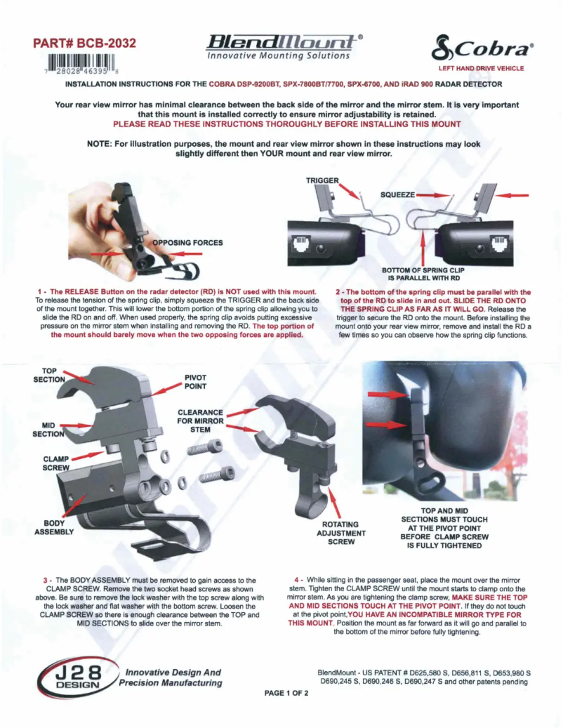 Image de la première page du manuel de l'appareil BCB-2032