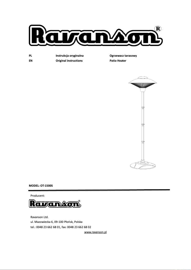 Page 1 de la notice Manuel utilisateur Ravanson OT-1500S