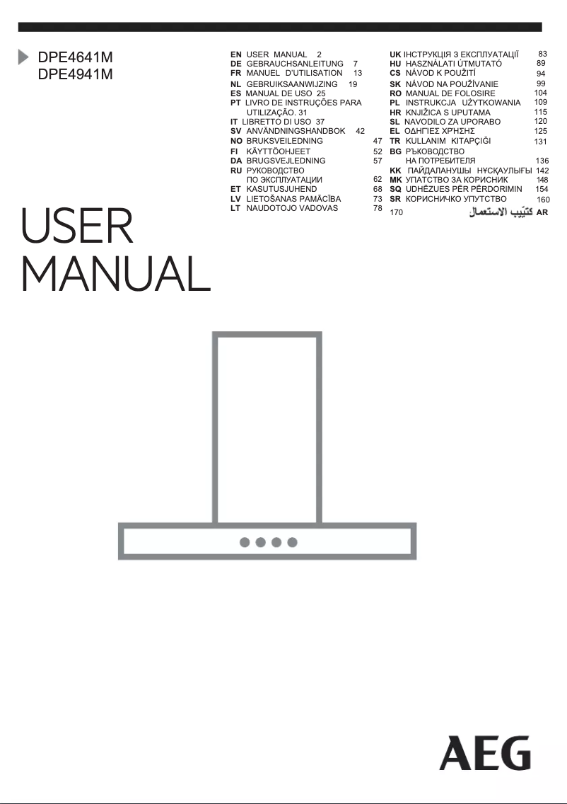 Page 1 de la notice Manuel utilisateur AEG DPE4641M