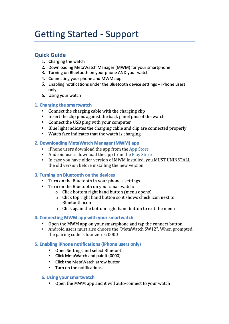 Image de la première page du manuel de l'appareil Strata SW12