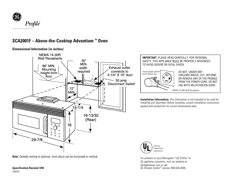 Imagen de la primera página del manual del dispositivo SCA2001FSS