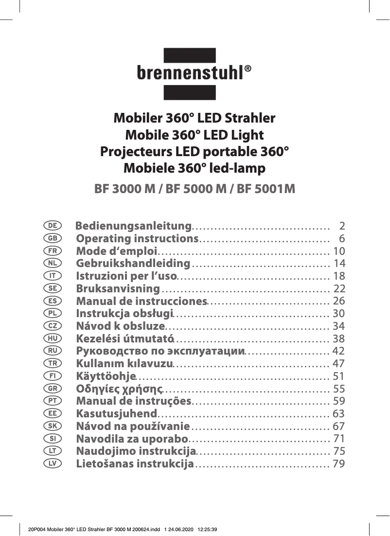 Page 1 de la notice Manuel utilisateur Brennenstuhl BF 3000 M