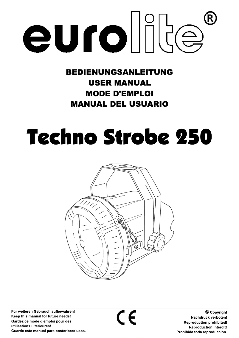 Página 1 del manual Manual de usuario Eurolite Techno Strobe 250