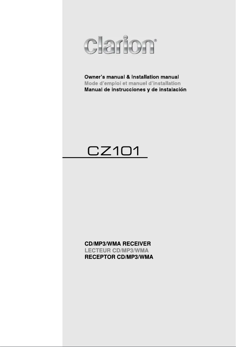Page n°1 - Manuel utilisateur Clarion CZ101