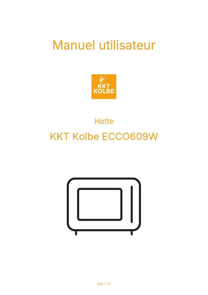Page n°1 - Manuel utilisateur KKT Kolbe ECCO609W