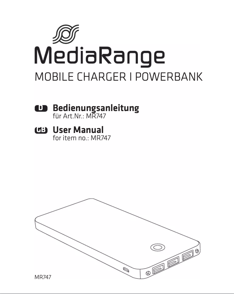 Page 1 de la notice Manuel utilisateur MediaRange MR747