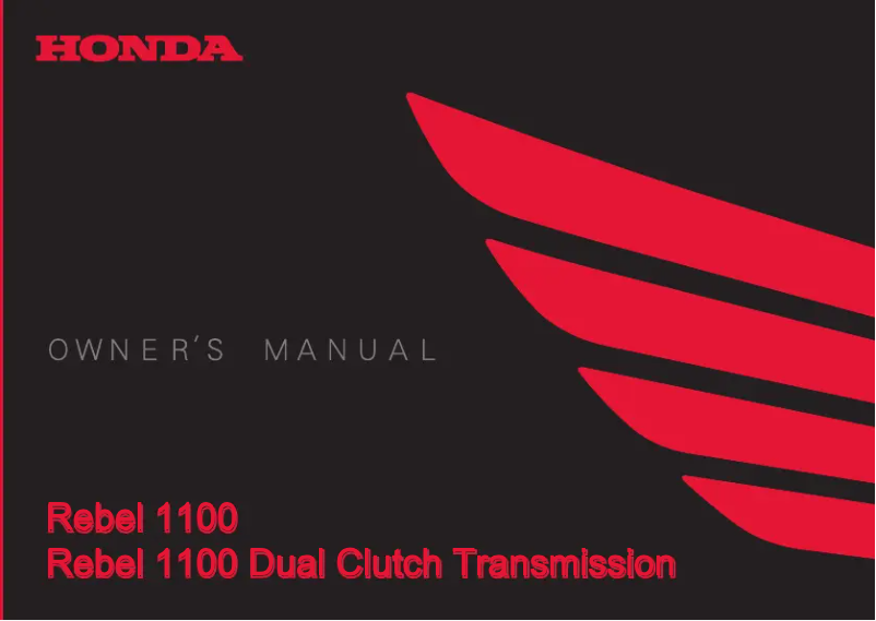 Page n°1 - Manuel utilisateur Honda Rebel 1100 (2021)