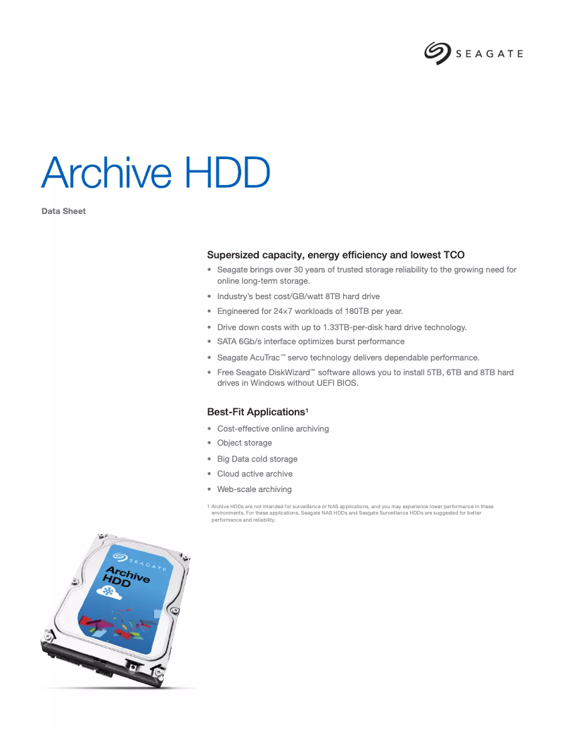 Image de la première page du manuel de l'appareil Archive HDD