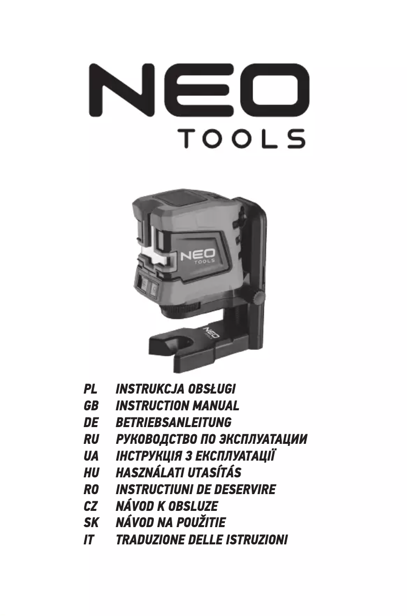 Page 1 de la notice Manuel utilisateur Neo 75-101
