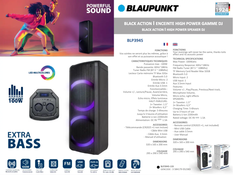 Imagen de la primera página del manual del dispositivo BLP3945