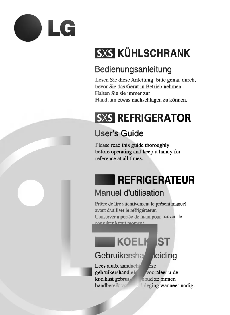 Page 1 de la notice Manuel utilisateur LG GR-L217BTKA