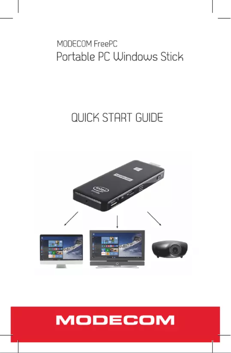 Page 1 de la notice Manuel utilisateur ModeCom FreePC Windows 10
