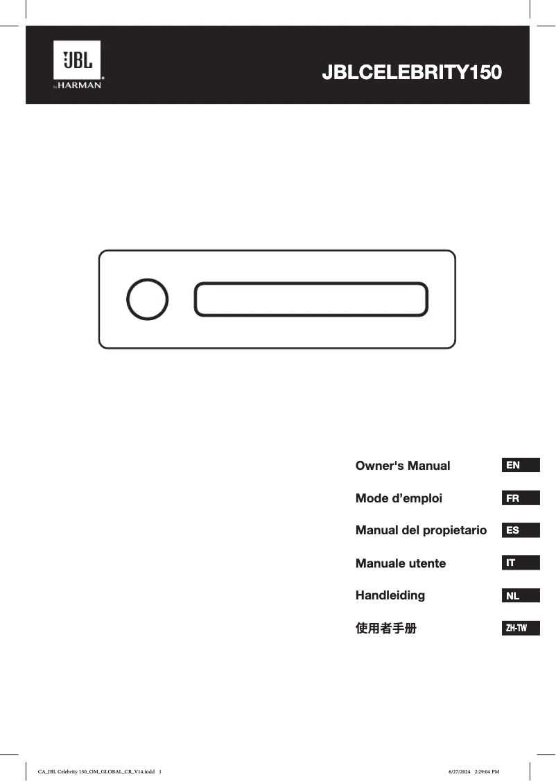 Page n°1 - Manuel utilisateur JBL Celebrity 150
